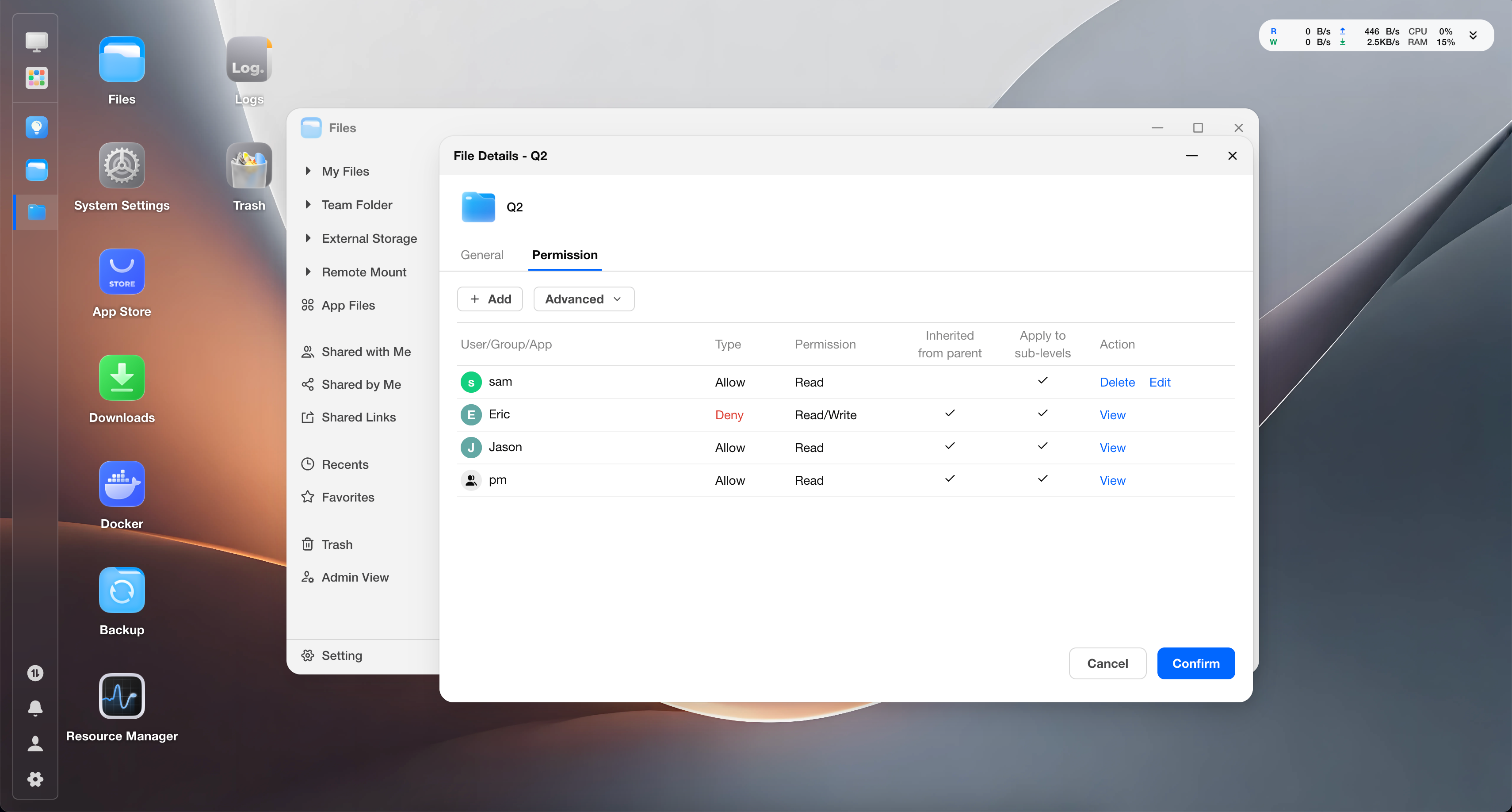 file management - How do file permissions work and how can I configure them? - How file permissions take effect screenshot